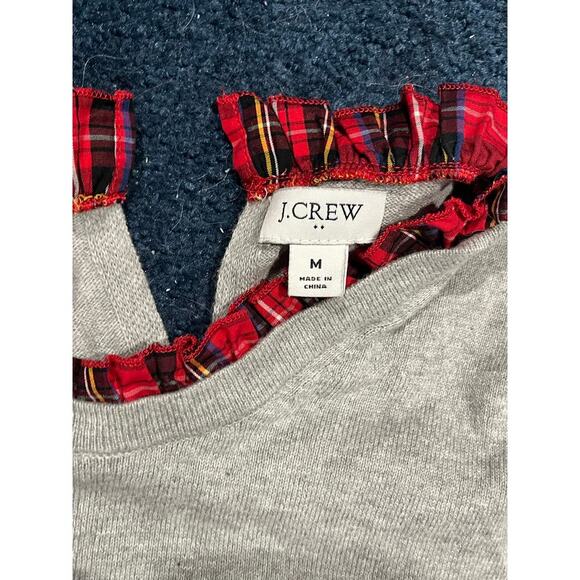 J.Crew ruffle trim layered look sweater Medium preppy old money business casual - Picture 4 of 6